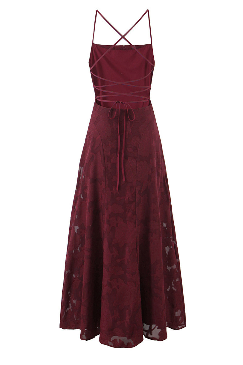 Burgundy Burnout Maxi Dress