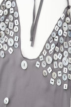 Sequin Ruffle Halter Mini Dress