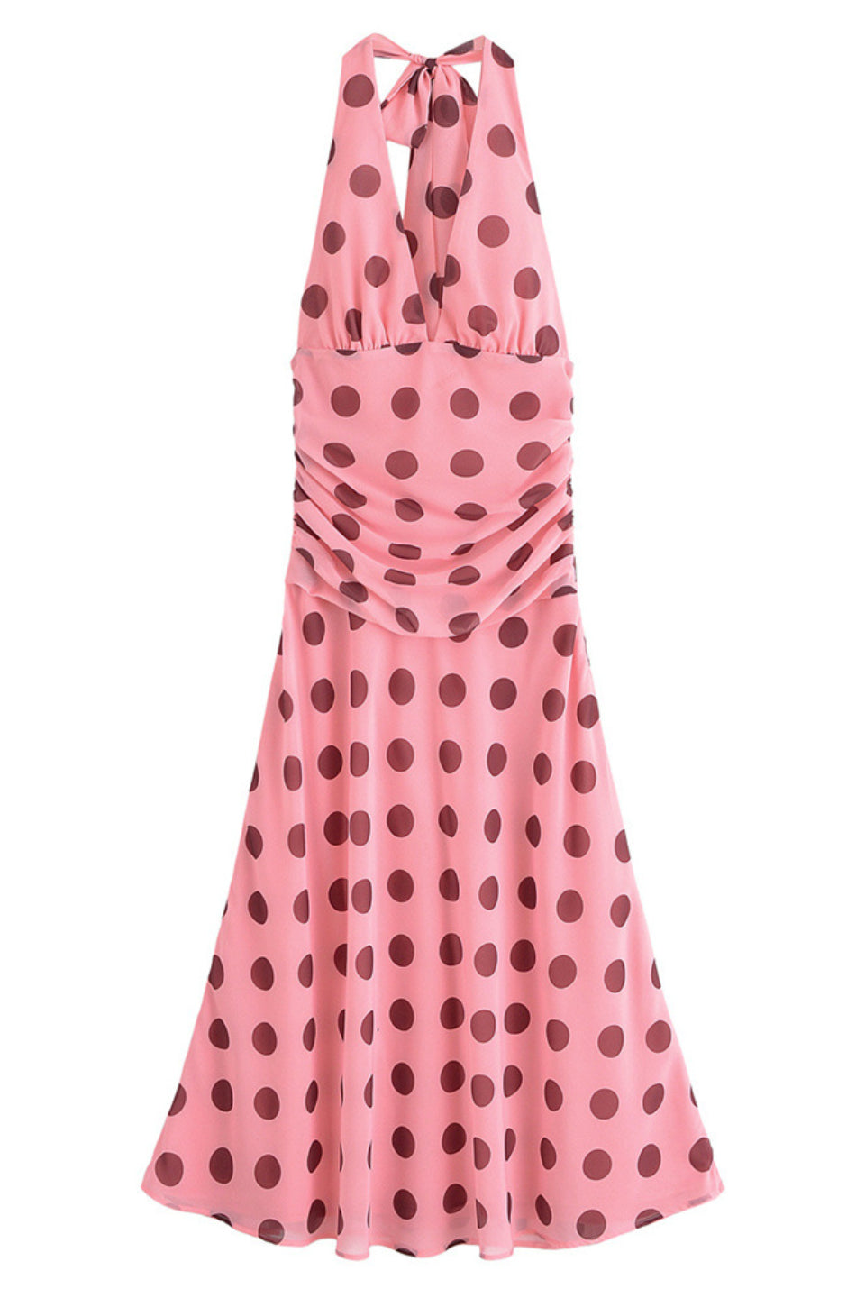 Polka Dot Halter Maxi Dress