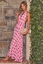 Polka Dot Halter Maxi Dress