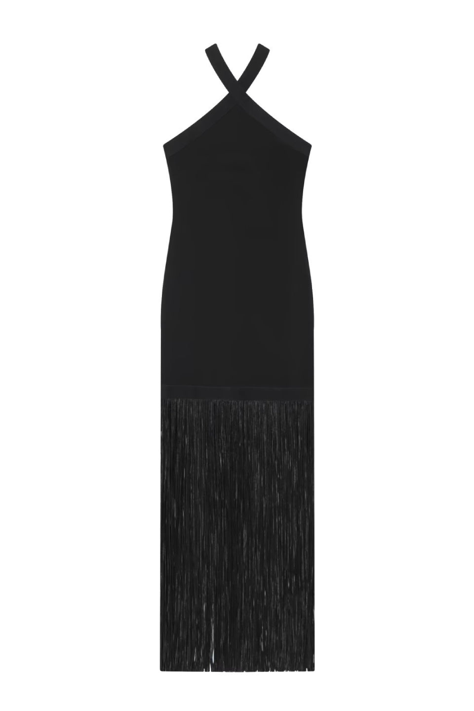 Fringe Halter Midi Dress
