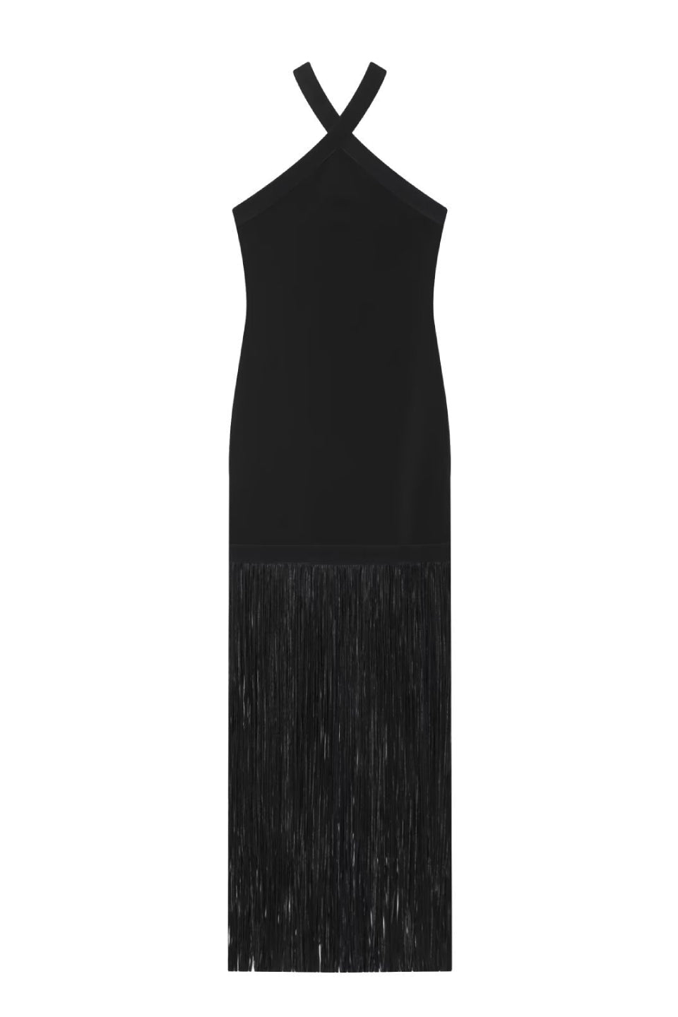 Fringe Halter Midi Dress