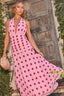Polka Dot Halter Maxi Dress
