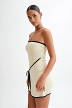 Knit Wrap Tube Mini Dress