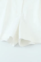 Ivory Belted Shorts
