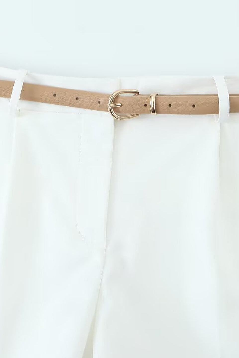 Ivory Belted Shorts