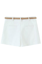 Ivory Belted Shorts