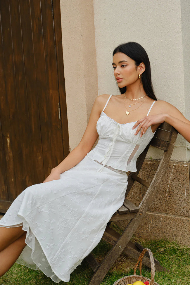 Ivory Bloom Corset Top Main Image