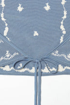 Azure Bloom Halter Top
