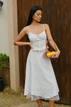 Ivory Bloom Midi Skirt