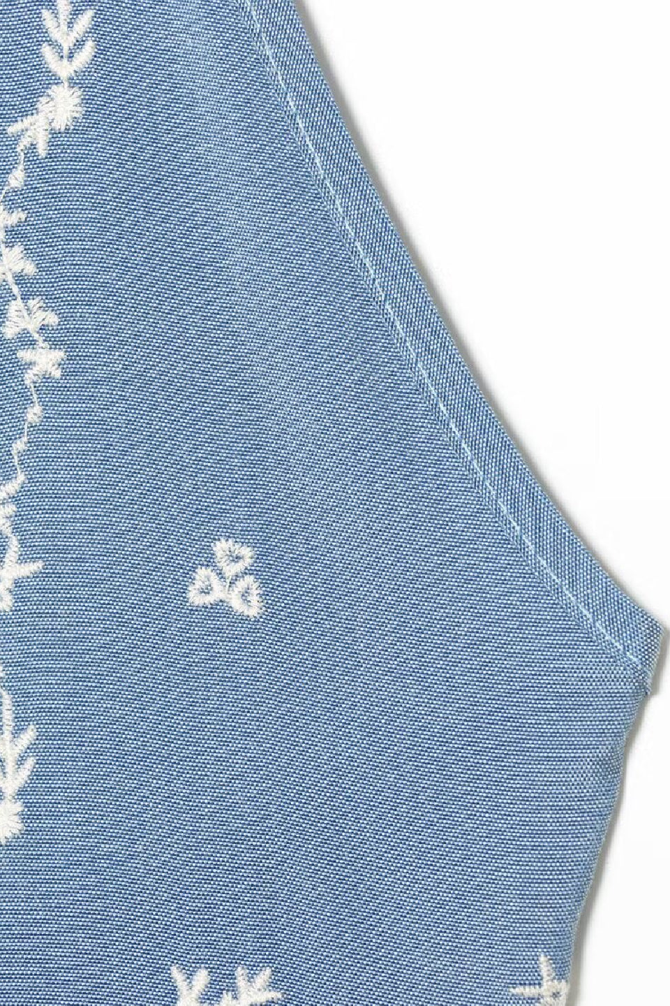 Azure Bloom Halter Top