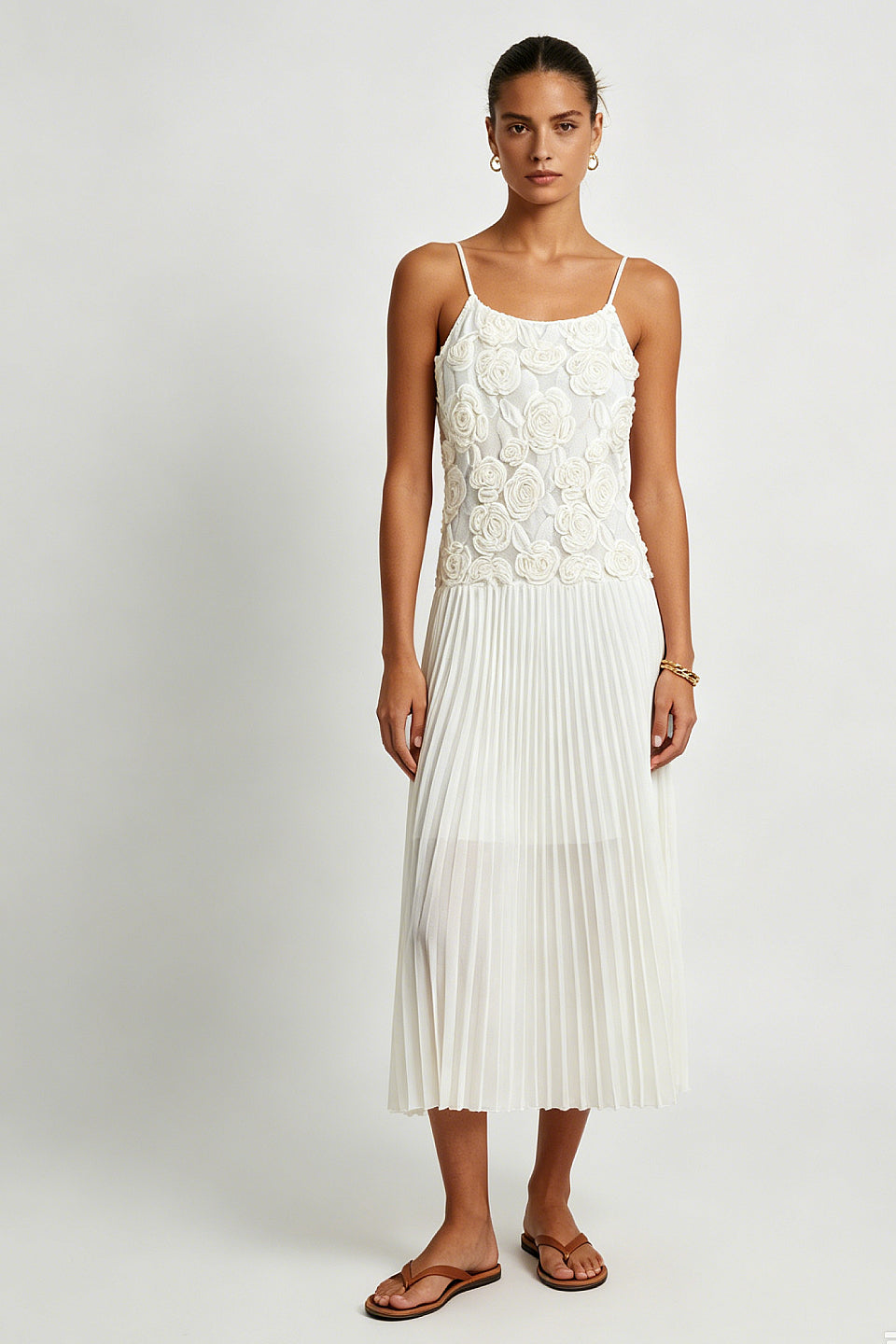 Petal Grace Midi Dress