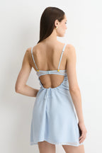 Gingham Blossom Mini Dress