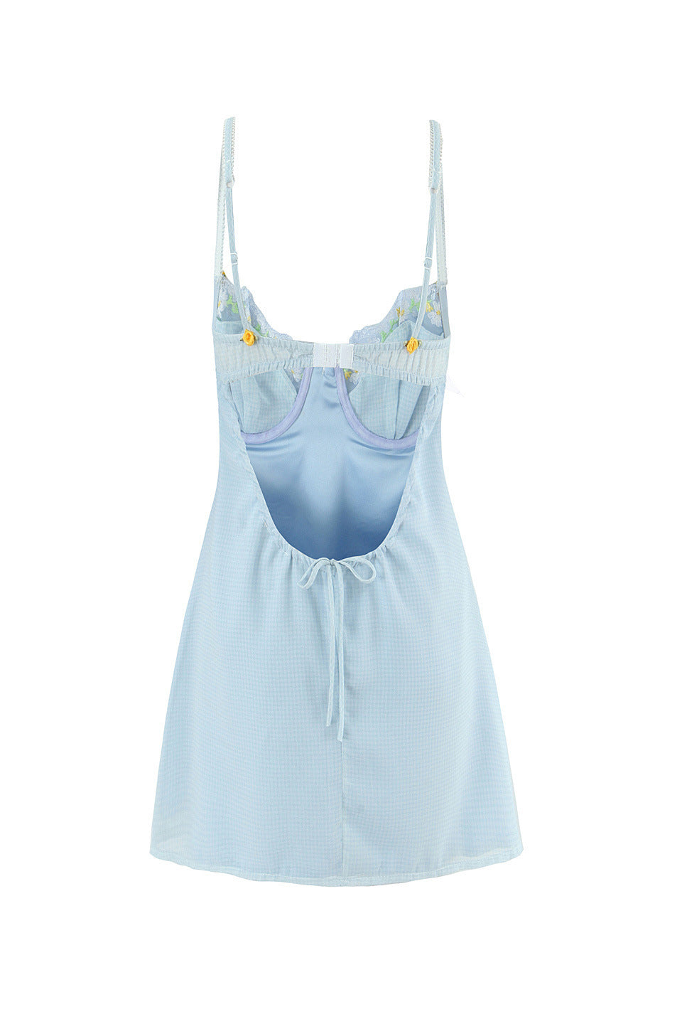 Gingham Blossom Mini Dress