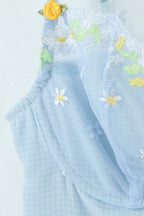 Gingham Blossom Mini Dress