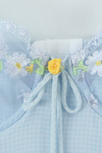 Gingham Blossom Mini Dress