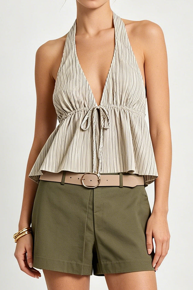 Seaside Stripe Halter Top Main Image