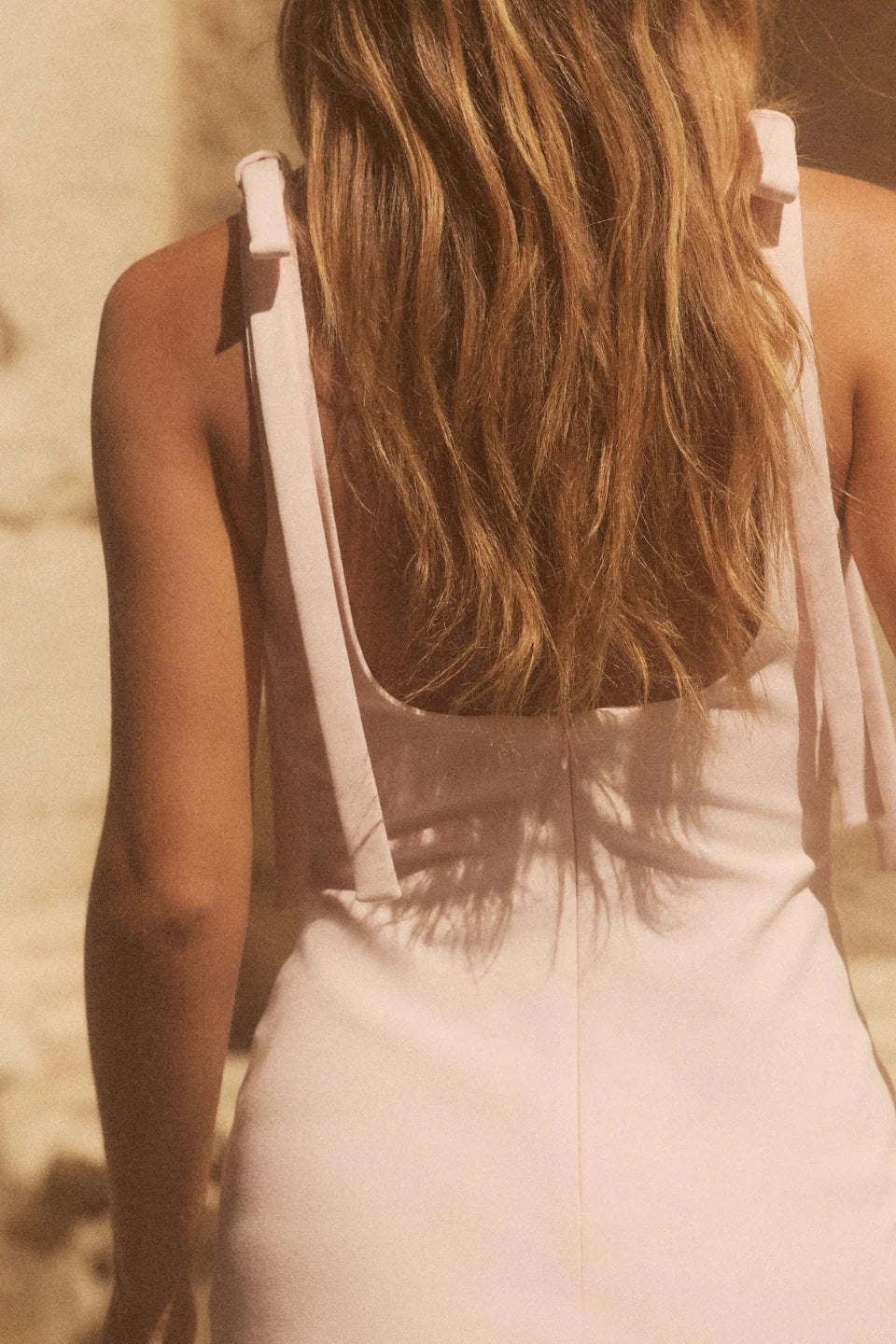 Blush Tie Shoulder Mini Dress