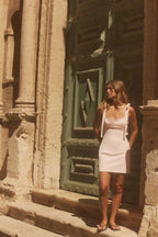 Blush Tie Shoulder Mini Dress