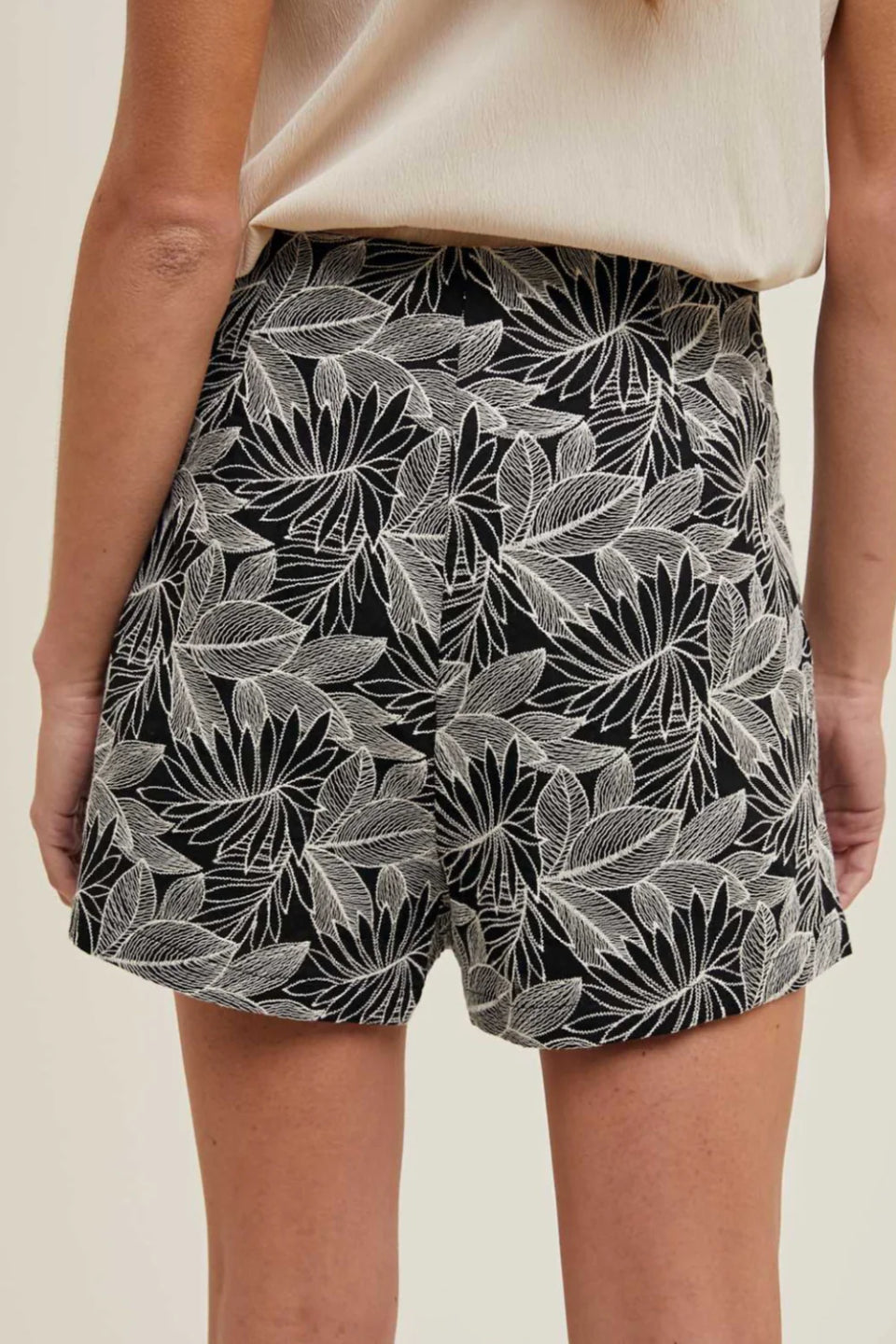 Leaf Embroidered Skort