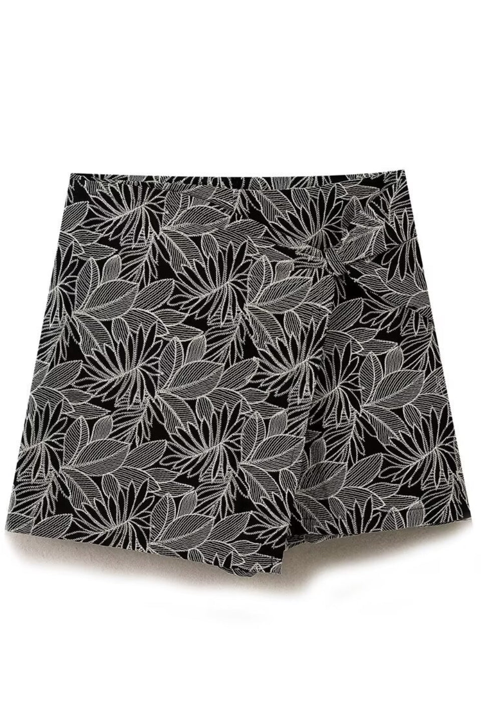 Leaf Embroidered Skort