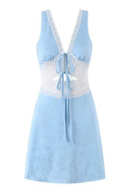 Satin Blossom Mini Dress