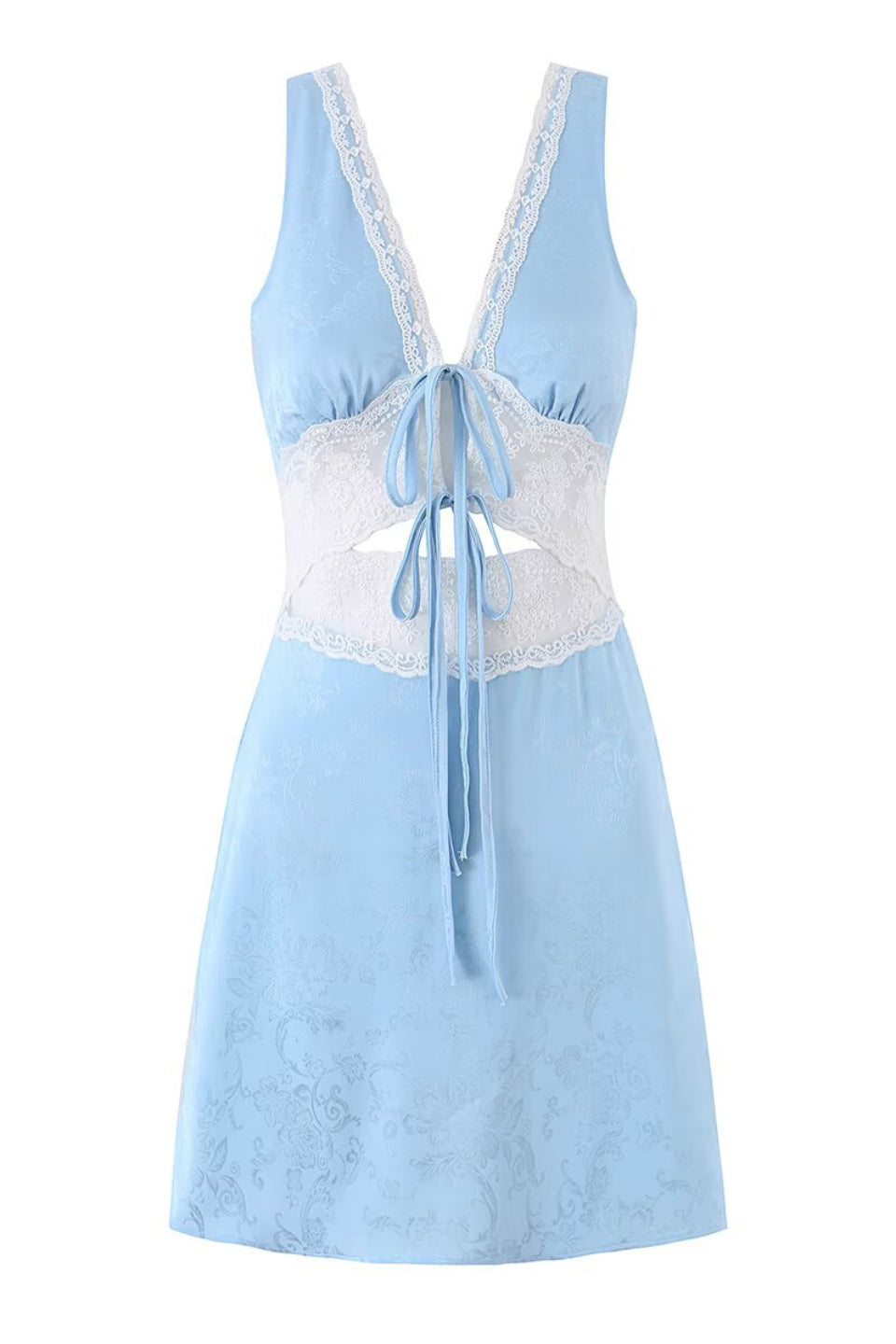 Satin Blossom Mini Dress