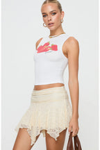 Ivory Lace Mini Skort
