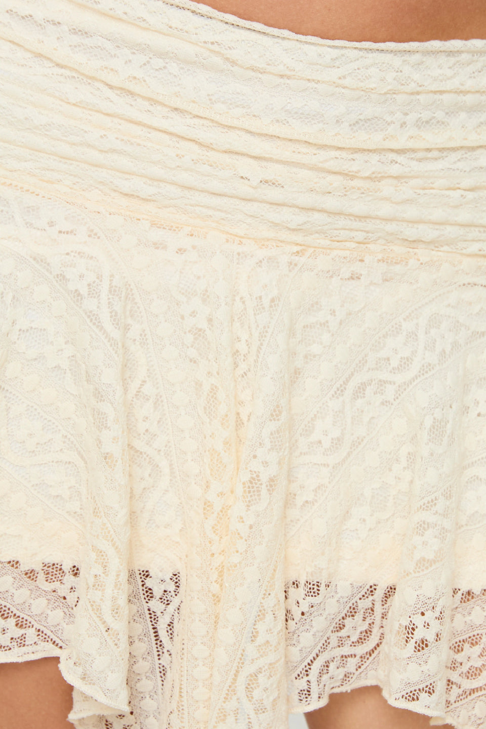 Ivory Lace Mini Skort