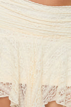 Ivory Lace Mini Skort