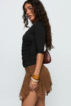 Mocha Lace Mini Skort