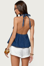 Riviera Denim Halter Top
