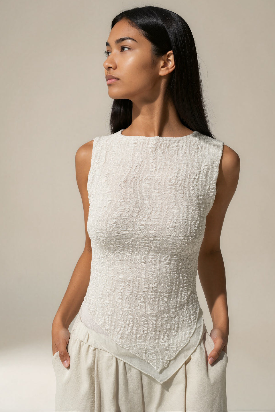 Ivory Sculpt Top