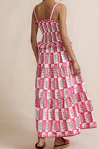Blossom Check Maxi Dress