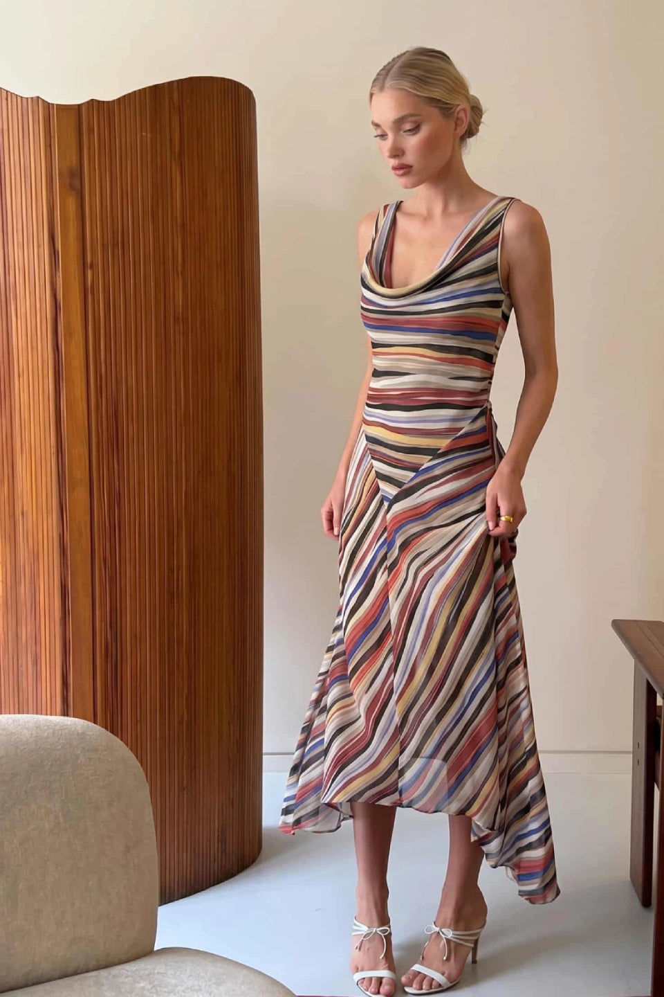Sunset Stripe Midi Dress