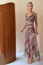 Sunset Stripe Midi Dress