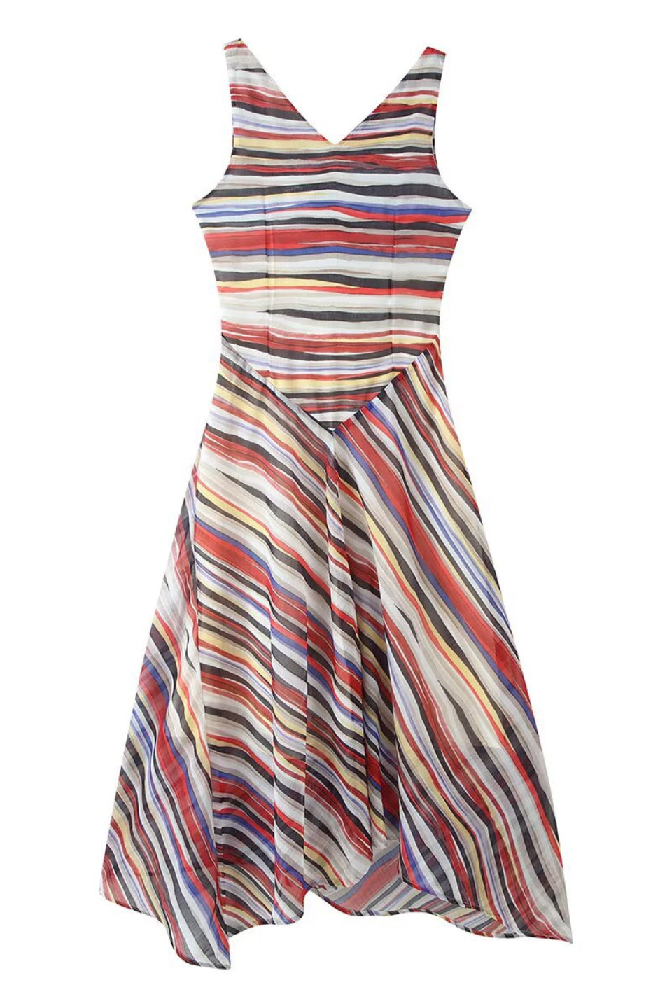 Sunset Stripe Midi Dress