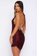 Bordeaux Fringe Mini Dress