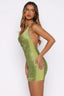Olive Fringe Mini Dress