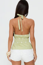 Sage Blossom Halter Top