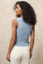 Sky Smocked Tank Top