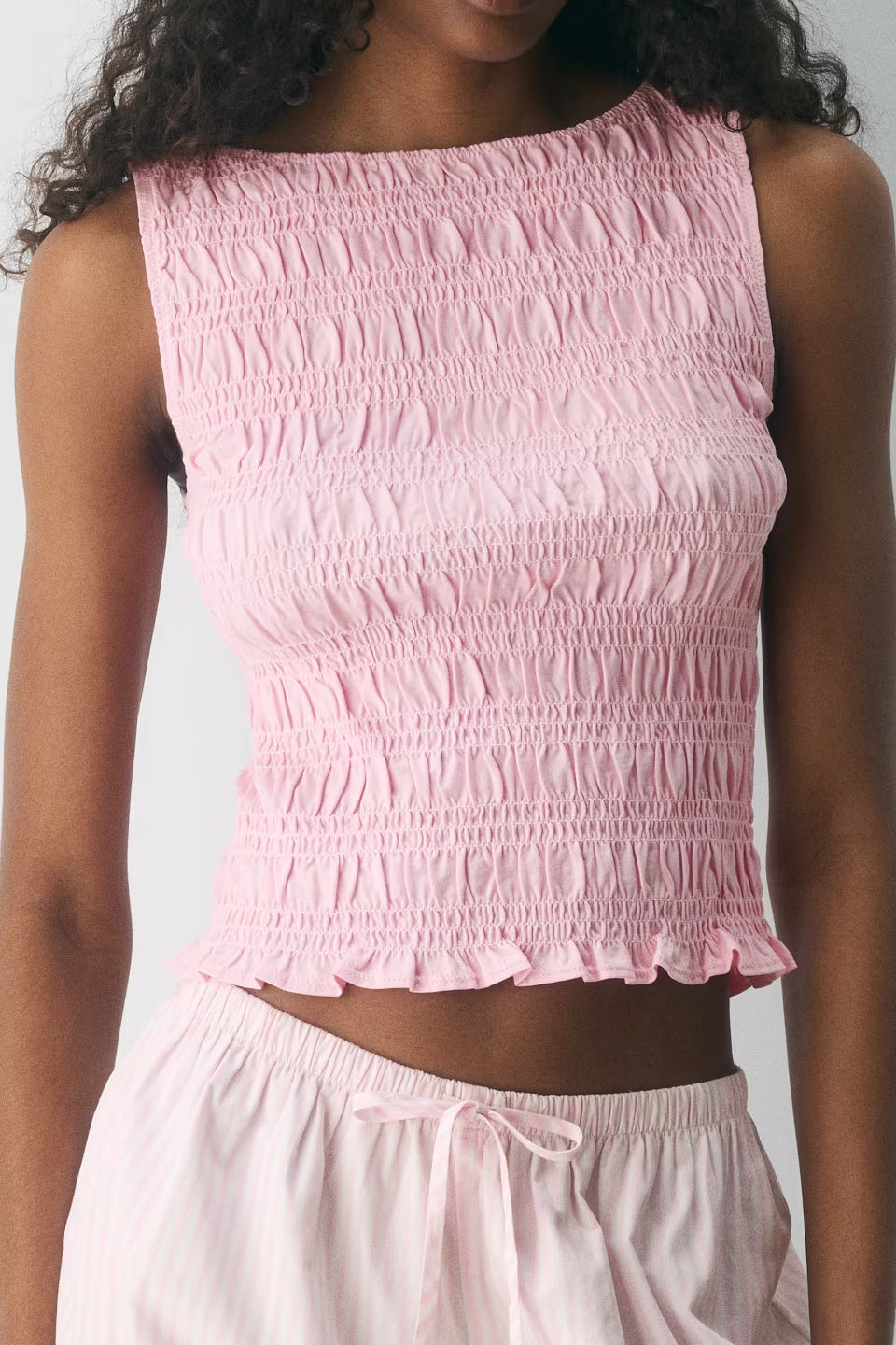 Blush Smocked Tank Top