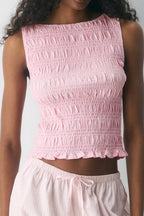 Blush Smocked Tank Top