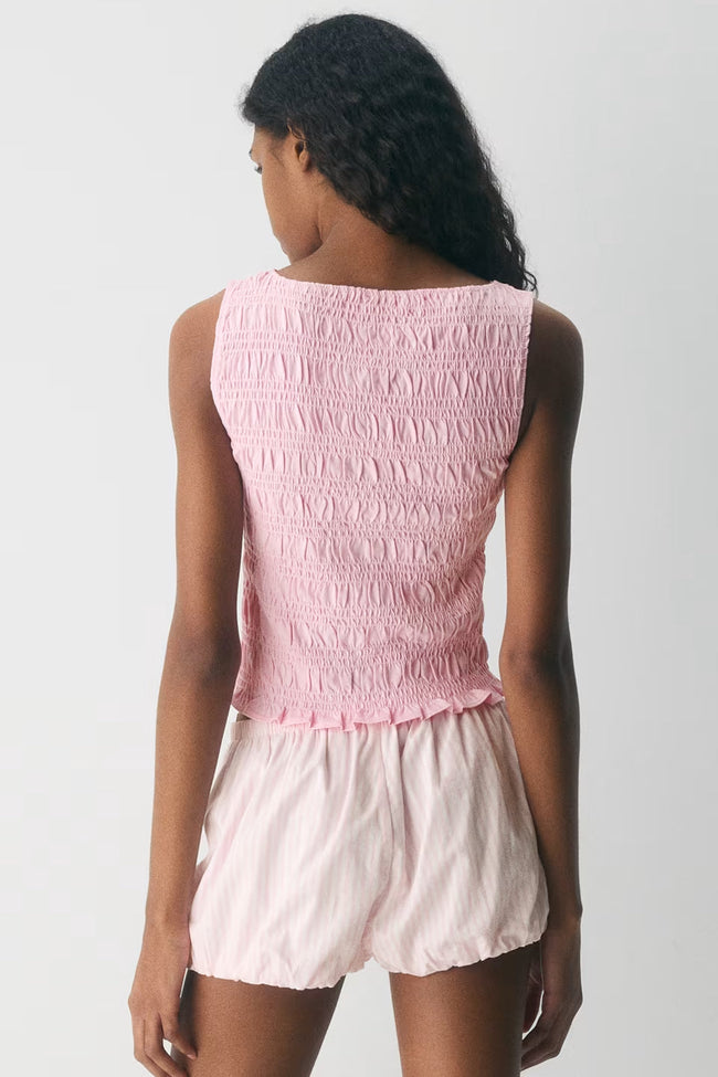 Blush Smocked Tank Top Main Image