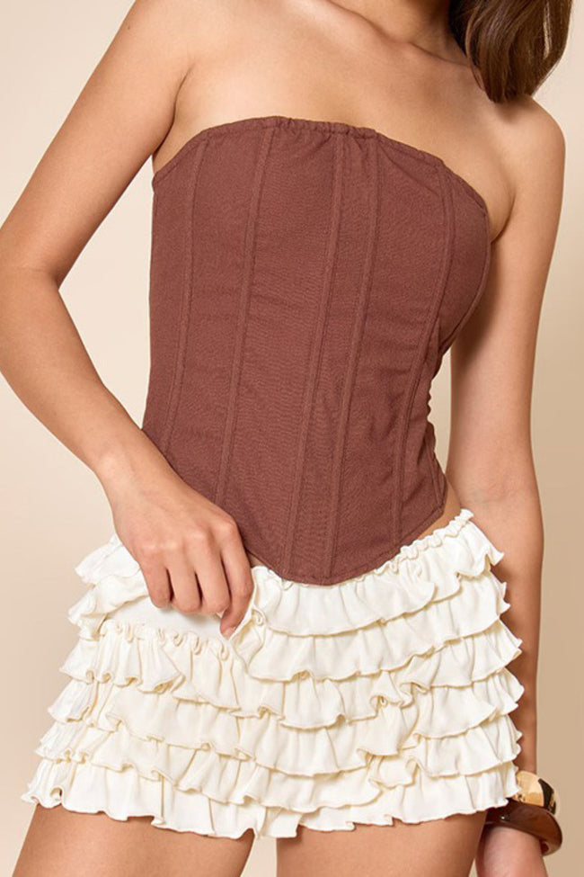 Ivory Ruffle Skort Hover Image