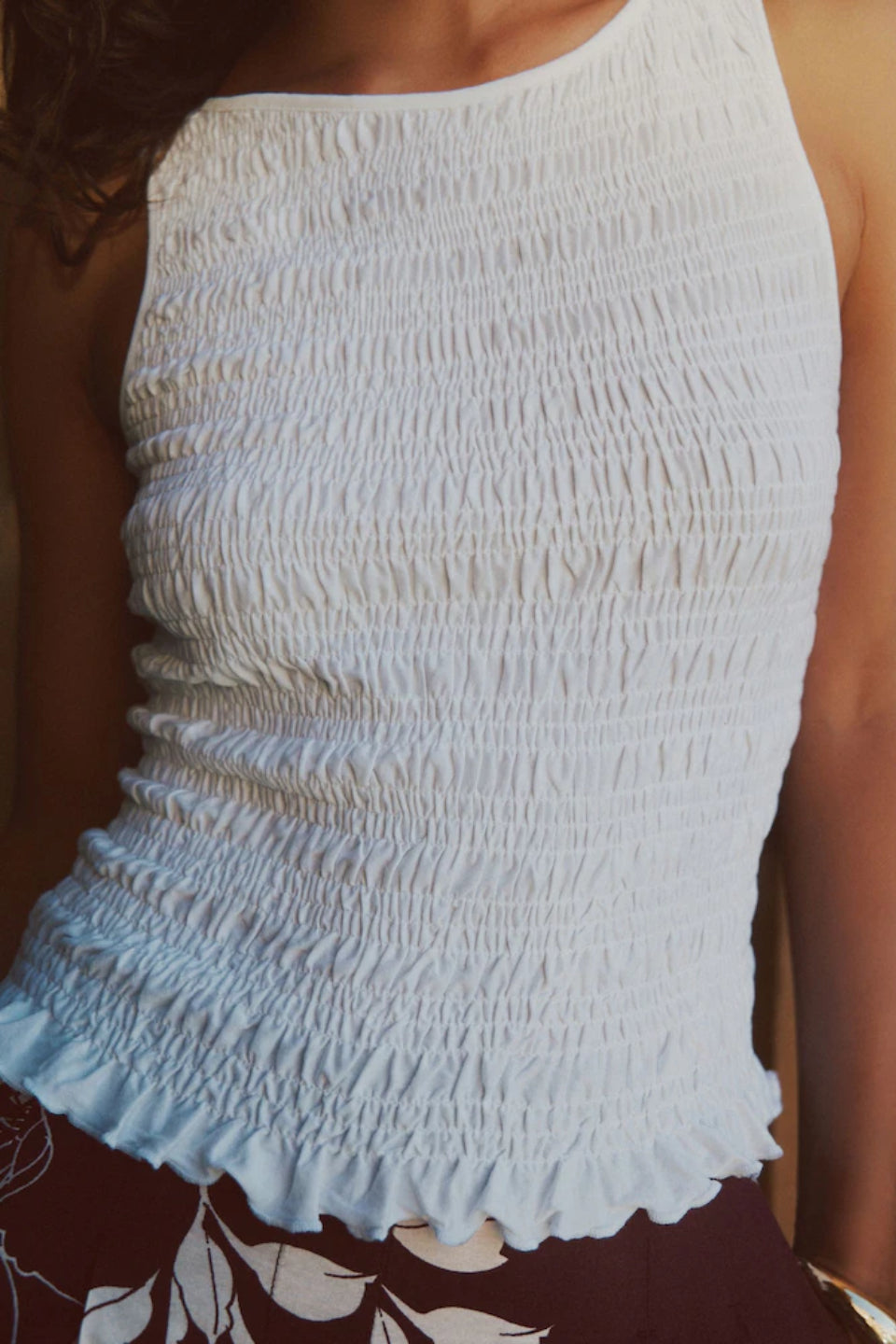 Ivory Smocked Tank Top