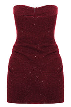 Bordeaux Crystal Mini Dress