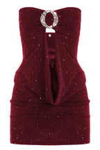 Bordeaux Crystal Mini Dress
