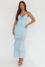 Blue Rose Cascade Maxi Dress
