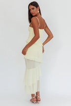Butter Rose Cascade Maxi Dress